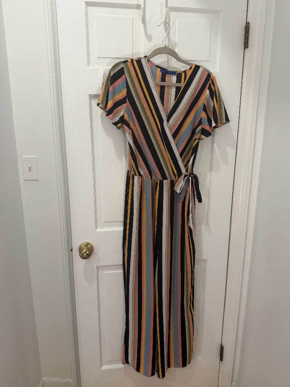 Apt. 9 Multicolor Striped Wrap Jumpsuit Size 10
